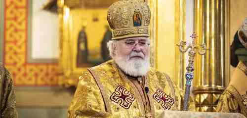 Arkkipiispa Leo piispa Sergein piispaksi vihkimisessä Uspenskissa tammikuussa 2022